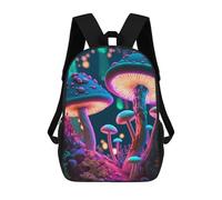 sinyumoney Glowing Forest Mushrooms-2 Backpack Kids School Bag Boys Cartoon 3D Print Students Schoolbag Laptop Daypack for Boys Girls 17inch