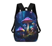 sinyumoney Glowing Forest Mushrooms Rucksacks 3D Printed Children Backpacks Fashion Casual Daypack Cute Travel Bags Outdoor Casual Daypack for Boy And Girl 17inch