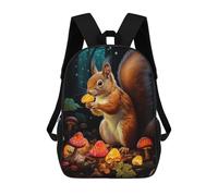 sinyumoney Glowing Forest Squirrel 3D Printed Children's School Backpack for Kids High Capacity Travel Rucksacks Book Bags Kids School Bag Back Pack 17inch