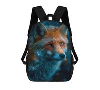 sinyumoney Glowing Fox Portrait Backpack School Large School Backpack for Boys for Teenage Girls Boys Women Men 17inch