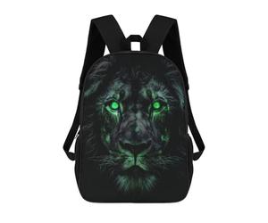 sinyumoney Glowing Green Lion Eyes Backpack School Rucksack Casual Daypacks School Work Travel Bag for Men, Women & Teenage Boys 17inch