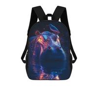 sinyumoney Glowing Hippo in Water Backpack School Business Durable Laptop Bag for Camping Outdoor Adventures And Daily Travel 17inch