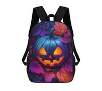 sinyumoney Glowing Jack-o-Lantern School Backpack 3D Printed School Bags Boys Girls Laptop Backpack for Kids/Students/Adults 17inch