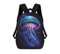 sinyumoney Glowing Jellyfish Art Print-1 17 Inch Backpacks Kids Schoolbag,3D Printed Elementary And Middle School Students Backpacks for Boys Girls