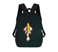sinyumoney Glowing Koi Fish Dark Pond Backpack with Pocket 3D Printed Backpacks, Travel Rucksacks Book Bags Kids School Bag 17inch