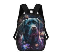 sinyumoney Glowing Labrador with Flowers Backpack School Business Laptop Rucksack Bag Unisex Casual Daypack for Girls Boys Teenage 17inch
