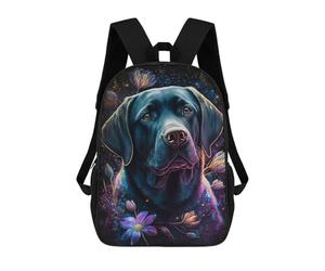 sinyumoney Glowing Labrador with Flowers Backpack School Business Laptop Rucksack Bag Unisex Casual Daypack for Girls Boys Teenage 17inch