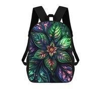 sinyumoney Glowing Leaf Artwork Backpack School Rucksack Casual Daypacks School Work Travel Bag for Men, Women & Teenage Boys 17inch