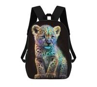 sinyumoney Glowing Leopard Cub Art Print Rucksack Fashion Stationery Backpack Waterproof Casual Daypacks for Men/Women 17inch