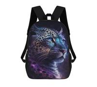 sinyumoney Glowing Leopard Portrait-2 Backpack School Bag Large School Backpack for Boys - Perfect for Travel, Work And Daily Use 17inch
