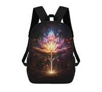sinyumoney Glowing Lotus Flower Art Backpack School Water Resistant Travel Backpack Computer Bag - Perfect for Travel, Work And Daily Use 17inch