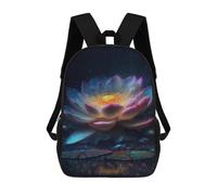 sinyumoney Glowing Lotus Flower Art Print School Backpack Large School Backpack for Boys for Campus Outdoor Travel Sports 17inch