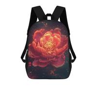 sinyumoney Glowing Lotus Flower Artwork 3D Printed 17inch School Bag Children's School Backpack Travel Backpacks Casual Fashion Bag for Kids School Students