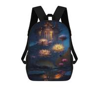 sinyumoney Glowing Lotus Pond Scene-1 Backpack School Work Business College School for Men, Women & Teenage Boys 17inch