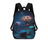 sinyumoney Glowing Lotus Pond Scene School Bags Lightweight Schoolbag Dayback Bookbag College for Boys/Girls/Teenagers 17inch
