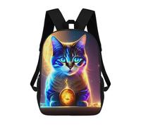 sinyumoney Glowing Mystic Cat Orb School Bags Work Laptop Backpack Rucksack Bag- Perfect for Travel, Work And Daily Use 17inch