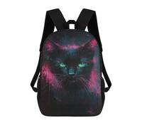 sinyumoney Glowing Neon Cat Art Print-7 Backpack School Bag Lightweight Airport College Students Back Pack for School/Work/Travel 17inch