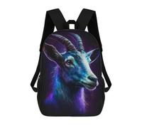 sinyumoney Glowing Neon Goat Art Print School Backpack Lightweight Airport College Students Back Pack for Boys/Girls/Teenagers 17inch