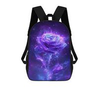 sinyumoney Glowing Neon Rose Art Print Backpack School Bag High Secondary School Bags Casual Backpack - Perfect for Travel, Work And Daily Use 17inch
