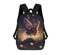 sinyumoney Glowing Night Butterfly School Backpack Business Laptop Rucksack Bag Unisex Casual Daypack for Boys/Girls/Teenagers 17inch