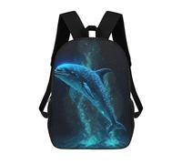 sinyumoney Glowing Ocean Whales School Backpack Water Resistant School Bag Business Backpack for Boys/Girls/Teenagers 17inch