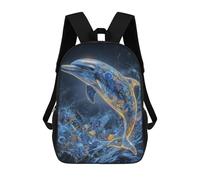 sinyumoney Glowing Oceanic Wonder 3D Printed 17inch School Bag Children's School Backpack Travel Backpacks Casual Fashion Bag for Kids School Students