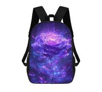 sinyumoney Glowing Purple Rose Rucksack Water Resistant Travel Backpack Computer Bag for Campus Outdoor Travel Sports 17inch