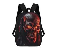 sinyumoney Glowing Red Skull Mask Rucksack Water Resistant Travel Backpack Computer Bag for Men, Women & Teenage Boys 17inch