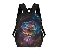 sinyumoney Glowing Rose Wall Art Print School Backpack Business Laptop Rucksack Bag Unisex Casual Daypack for Men, Women & Teenage Boys 17inch