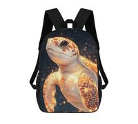 sinyumoney Glowing Sea Turtle 3D Printed Children's School Backpack for Kids High Capacity Travel Rucksacks Book Bags Kids School Bag Back Pack 17inch