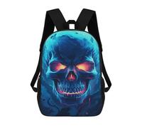 sinyumoney Glowing Skull Artwork Backpack School Bag Lightweight Airport College Students Back Pack for School/Work/Travel 17inch