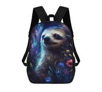 sinyumoney Glowing Sloth in Fantasy Garden School Backpack Business Durable Laptop Bag for Camping Outdoor Adventures And Daily Travel 17inch