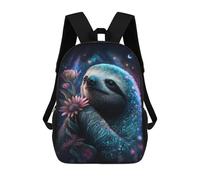 sinyumoney Glowing Sloth with Flowers School Backpack High Secondary School Bags Casual Backpack for Girl, Teen Girls 17inch