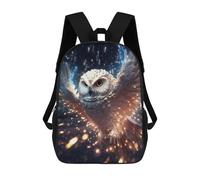 sinyumoney Glowing Snowy Owl Backpacks 3D Printed 17inch Kids School Backpack Outdoor Casual Daypack Casual Travel Bags for Middle School Students