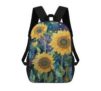 sinyumoney Glowing Sunflower Garden Art School Bags Lightweight Schoolbag Dayback Bookbag College for Boys/Girls/Teenagers 17inch