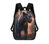 sinyumoney Glowing Thunder Panther Kids' Backpack 3D Printing School Bag Boys Cool Daypacks Casual Knapsack Fun Back Bag for Kids And Teenager 17inch