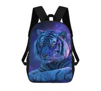 sinyumoney Glowing Tiger Art Print Backpack School Bag Business Durable Laptop Bag for Campus Outdoor Travel Sports 17inch