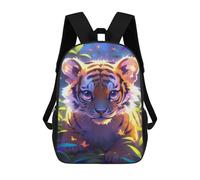sinyumoney Glowing Tiger Cub Art Print 3D Printed 17inch School Bag Children's School Backpack Travel Backpacks Casual Fashion Bag for Kids School Students