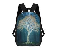 sinyumoney Glowing Tree in Forest Rucksack Large School Backpack for Boys - Perfect for Travel, Work And Daily Use 17inch