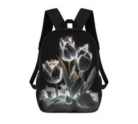 sinyumoney Glowing Tulips Garden Decor Backpack School Secondary Causal Travel High School Bags for Campus Outdoor Travel Sports 17inch