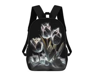 sinyumoney Glowing Tulips Garden Decor Backpack School Secondary Causal Travel High School Bags for Campus Outdoor Travel Sports 17inch
