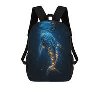 sinyumoney Glowing Whale Shark Backpacks Kids School Backpack School Bag 3D Printed School Bag for Boys Elementary And Middle School Students 17inch