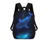 sinyumoney Glowing Whale Shark in Deep Blue Sea School Bag Backpack Teen Schoolbag 3D Printing Adjustable Schoolbag Fashion Pocket Bag for Kids Boys Girls Students And Teenagers Fans 17inch