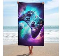 sinyumoney Glowing Xbox Controller Artwork Towels Bathroom Sand Free Quick Dry Absorbent Compact Beach Towel 130cm*80cm