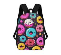 sinyumoney Go Nuts for Donuts School Bag Backpack Teen Schoolbag 3D Printing Adjustable Schoolbag Fashion Pocket Bag for Kids Boys Girls Students And Teenagers Fans 17inch