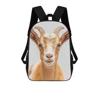 sinyumoney Goat Face Kids School Backpack 3D Printed Fashion School Bag Casual School Bag for Boys Elementary And Middle School Students 17inch