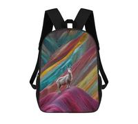 sinyumoney Goat Rainbow Hills Backpack for School 3D Printed Boys Girls School BagChildren Bookbag Travel Rucksack 17inch