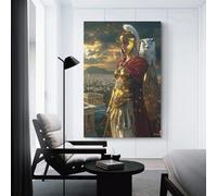 sinyumoney Goddess Athena Statue with Owl Canvas Painting Print Large Canvas Wall Art for Decorations Hallway Kitchen Office 12x18inch(30x45cm)