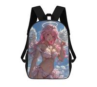 sinyumoney Godly Angel Anime Girl 3D Printed 17 Inch School Backpack Children's Backpacks 3D Printed Cool Knapsack for Boys Elementary And Middle