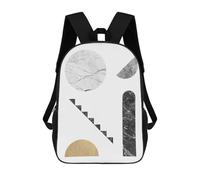 sinyumoney Gold And Gray Art C Backpack 3D Printed School Bag For Boys High Capacity Travel Backpacks Book Bags Boys School Bag Mochila 17inch